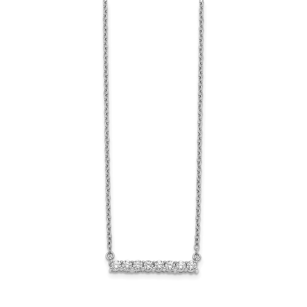 10k White Gold Diamond Bar 18 inch Necklace (PM3738-033-1WA)
