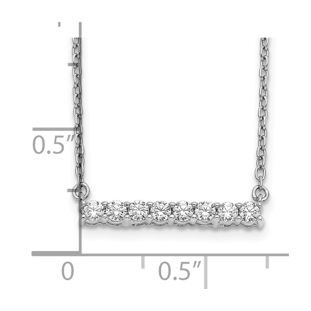 10k White Gold Diamond Bar 18 inch Necklace (PM3738-033-1WA)