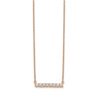 14K Rose Gold 0.33 Carat Lab Grown Diamond VS SI+ G+ Complete Bar Necklace, 18" view 2