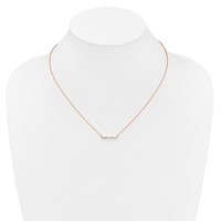 14K Rose Gold 0.33 Carat Lab Grown Diamond VS SI+ G+ Complete Bar Necklace, 18" view 3