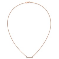 14K Rose Gold 0.33 Carat Lab Grown Diamond VS SI+ G+ Complete Bar Necklace, 18" view 4