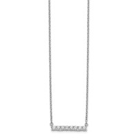 14K White Gold 0.33 Carat Lab Grown Diamond VS SI+ G+ Complete Bar Necklace, 18" view 2
