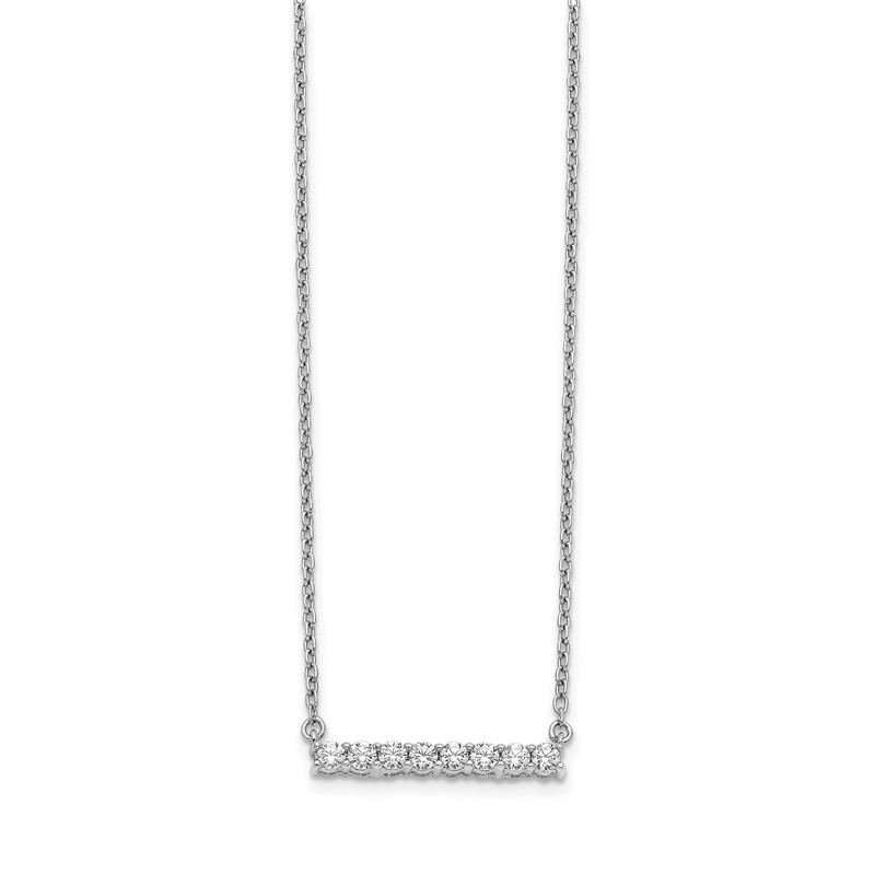 14k White Gold 1/3 carat Lab Grown Diamond VS/SI+ G+ Complete 18 inch Bar Necklace