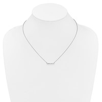 14K White Gold 0.33 Carat Lab Grown Diamond VS SI+ G+ Complete Bar Necklace, 18" view 3
