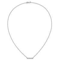 14K White Gold 0.33 Carat Lab Grown Diamond VS SI+ G+ Complete Bar Necklace, 18" view 4