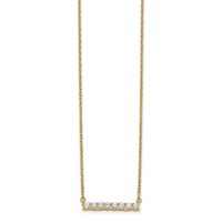14K Yellow Gold 0.33 Carat Lab Grown Diamond VS SI+ G+ Complete Bar Necklace, 18" view 2