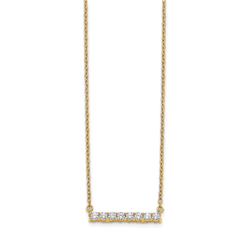 14k 1/3 carat Lab Grown Diamond VS/SI+ G+ Complete 18 inch Bar Necklace