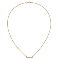 14K Yellow Gold 0.33 Carat Lab Grown Diamond VS SI+ G+ Complete Bar Necklace, 18" view 4