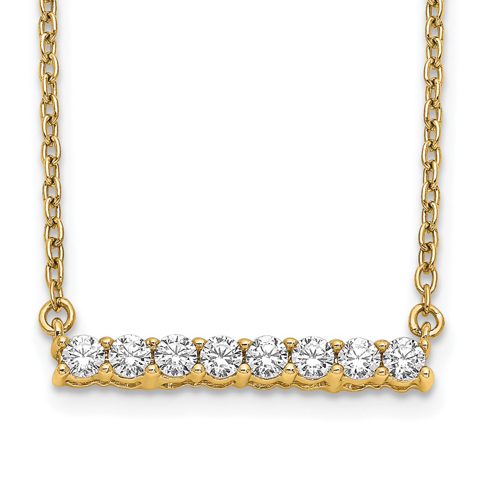 14k Polished 1/3 carat Diamond Bar 18 inch Necklace (PM3738-033-YA)