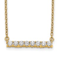 14K Yellow Gold 0.33 Carat Lab Grown Diamond VS SI+ G+ Complete Bar Necklace, 18" view 1