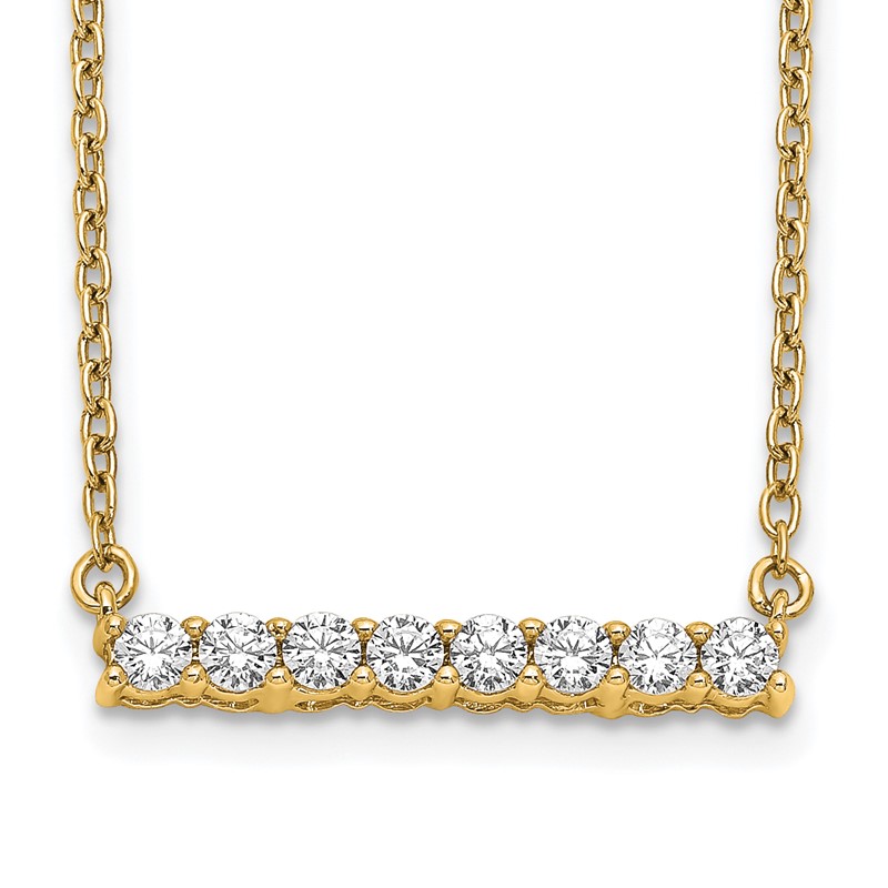 14k 1/3 carat Lab Grown Diamond VS/SI+ G+ Complete 18 inch Bar Necklace