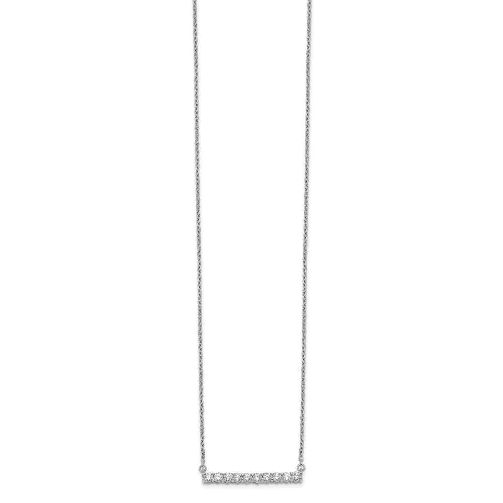 10k White Gold Diamond Bar 18 inch Necklace (PM3738-050-1WA)