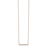 14K Rose Gold 0.50 Carat Lab Grown Diamond VS SI+ G+ Complete Bar Necklace, 18" view 2