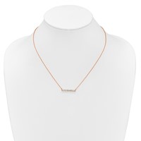 14K Rose Gold 0.50 Carat Lab Grown Diamond VS SI+ G+ Complete Bar Necklace, 18" view 4