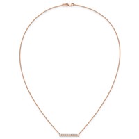 14K Rose Gold 0.50 Carat Lab Grown Diamond VS SI+ G+ Complete Bar Necklace, 18" view 5
