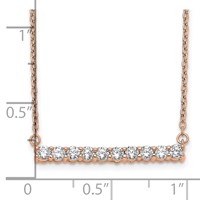 14K Rose Gold 0.50 Carat Lab Grown Diamond VS SI+ G+ Complete Bar Necklace, 18" view 3
