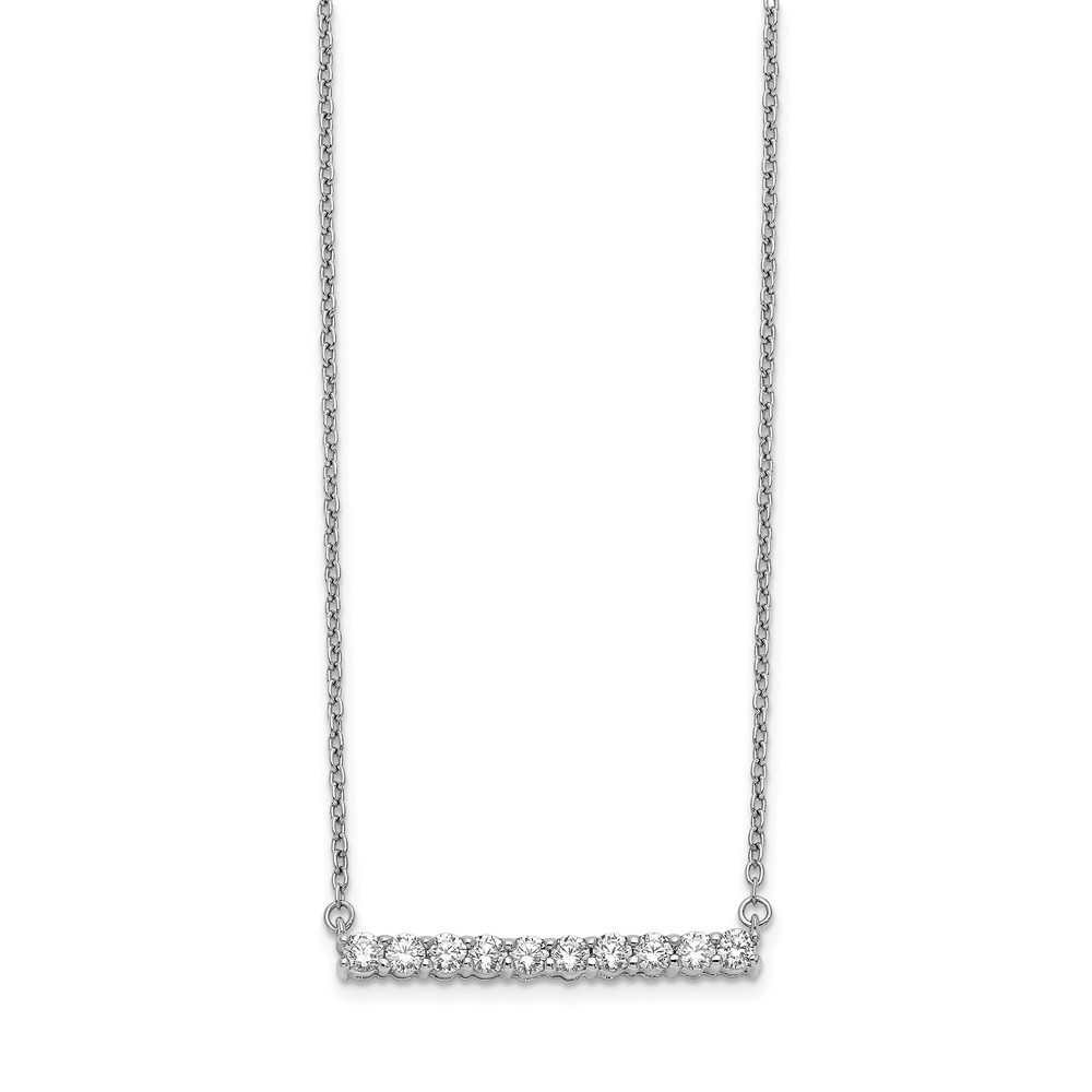 14k White Gold 1/2 carat Lab Grown Diamond VS/SI+ G+ Complete 18 inch Bar Necklace (PM3738-050-WLG)