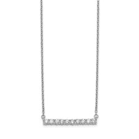 14K White Gold 0.50 Carat Lab Grown Diamond VS SI+ G+ Complete Bar Necklace, 18" view 2