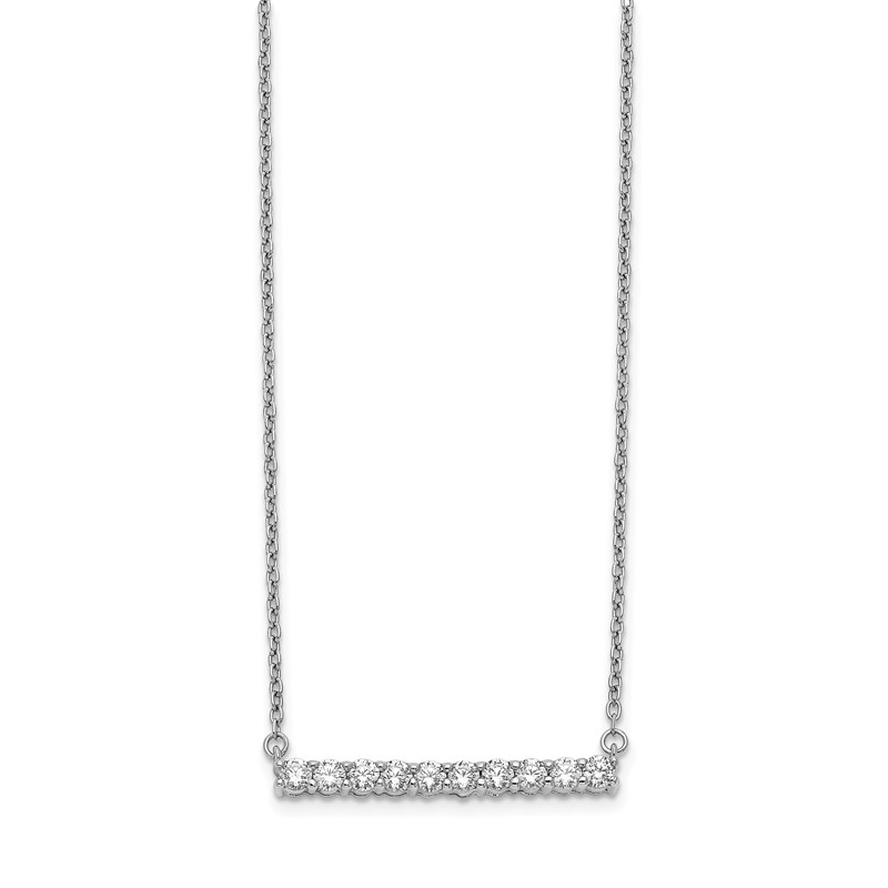 14k White Gold 1/2 carat Lab Grown Diamond VS/SI+ G+ Complete 18 inch Bar Necklace