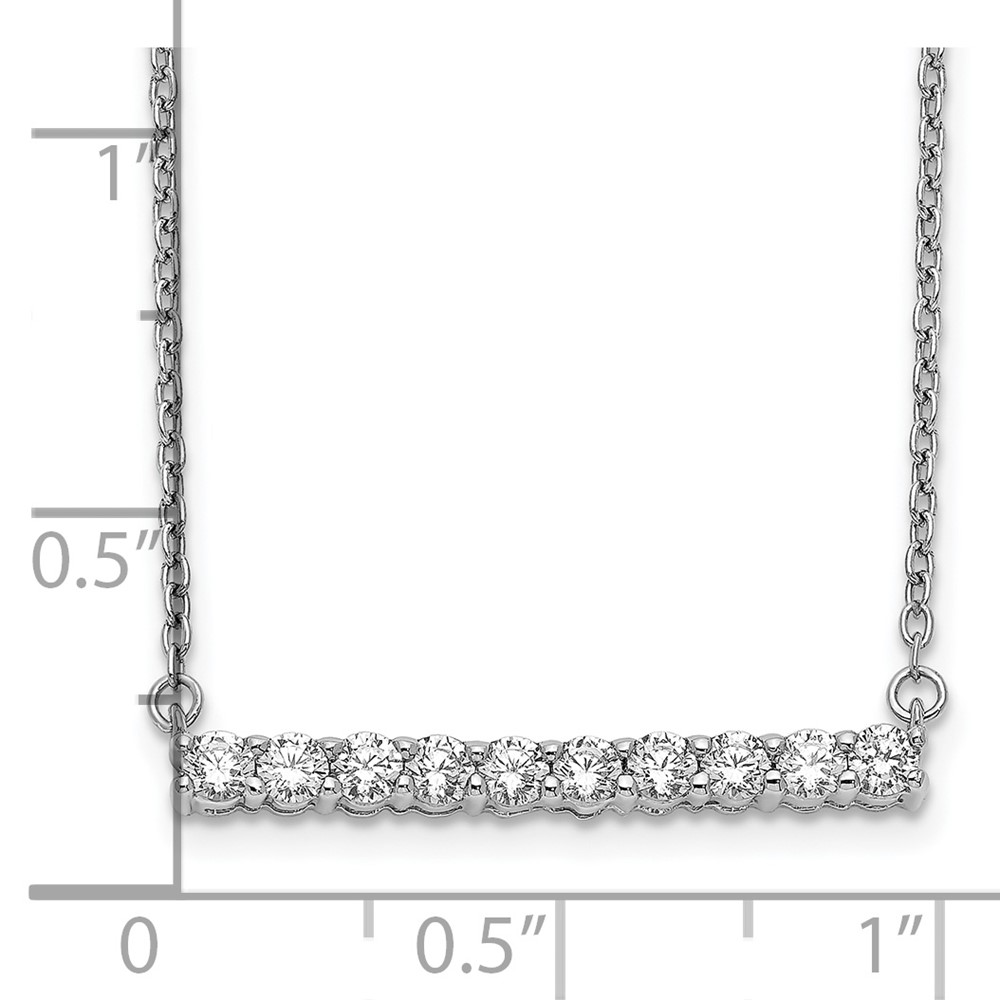 14k White Gold 1/2 carat Lab Grown Diamond VS/SI+ G+ Complete 18 inch Bar Necklace (PM3738-050-WLG)
