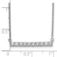 14K White Gold 0.50 Carat Lab Grown Diamond VS SI+ G+ Complete Bar Necklace, 18" view 3