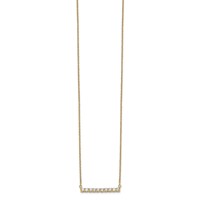14K Yellow Gold 0.50 Carat Lab Grown Diamond VS SI+ G+ Complete Bar Necklace, 18" view 2