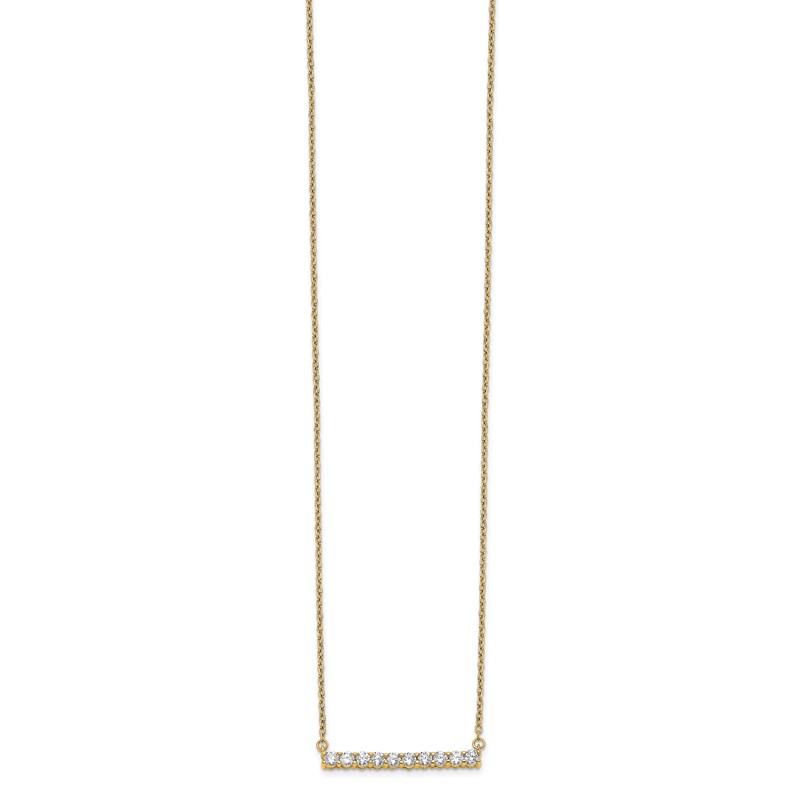 14k 1/2 carat Lab Grown Diamond VS/SI+ G+ Complete 18 inch Bar Necklace