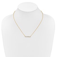 14K Yellow Gold 0.50 Carat Lab Grown Diamond VS SI+ G+ Complete Bar Necklace, 18" view 4