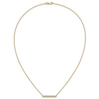 14K Yellow Gold 0.50 Carat Lab Grown Diamond VS SI+ G+ Complete Bar Necklace, 18" view 5