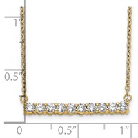 14K Yellow Gold 0.50 Carat Lab Grown Diamond VS SI+ G+ Complete Bar Necklace, 18" view 3
