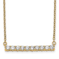 14K Yellow Gold 0.50 Carat Lab Grown Diamond VS SI+ G+ Complete Bar Necklace, 18" view 1