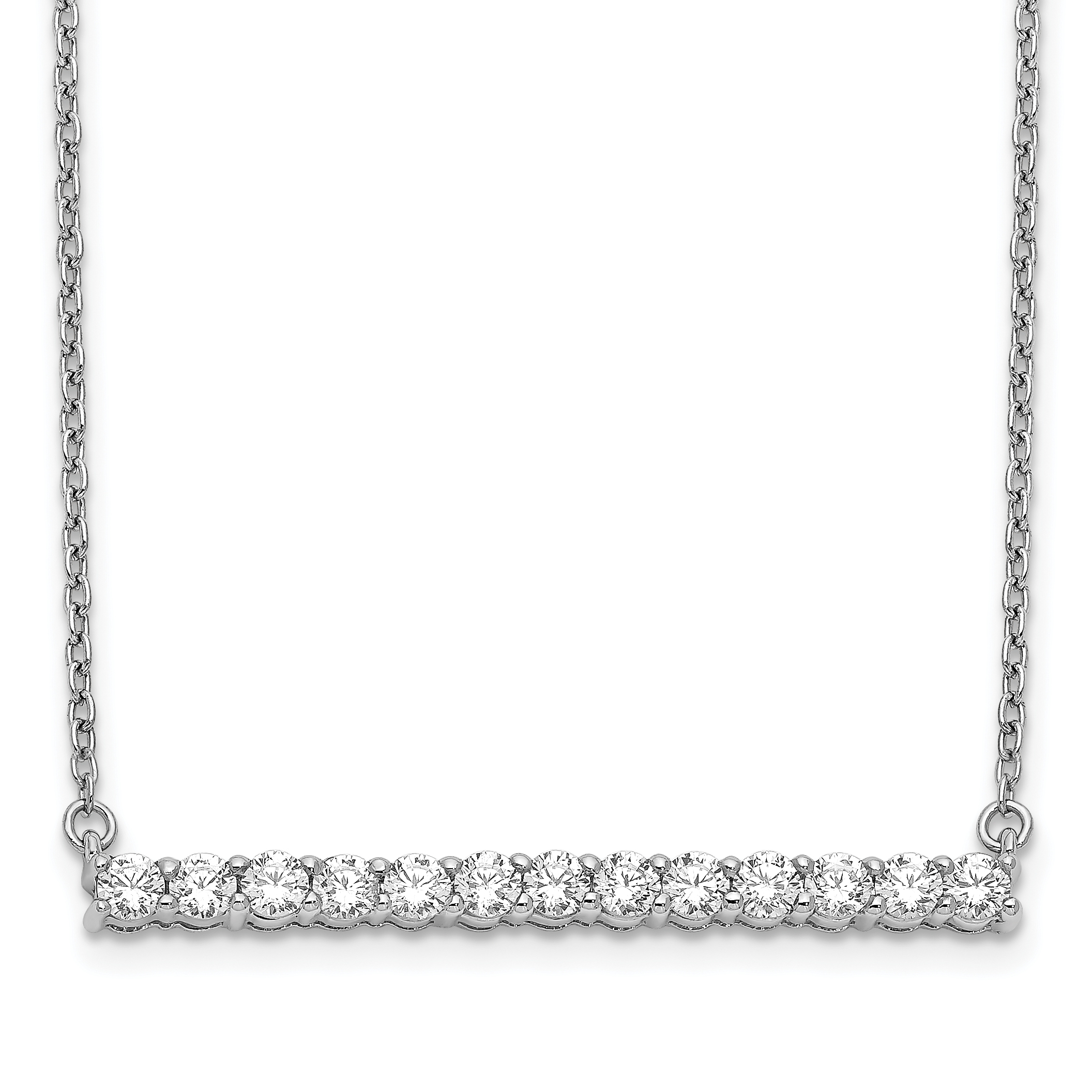 14k White Gold 5/8 carat Diamond Bar 18 inch Necklace (PM3738-066-WA)