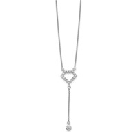 14K White Gold 0.25 Carat Lab Grown Diamond VS SI+ G+ Complete Fashion Geometric Diamond Shape Dangle Necklace, 18" view 2