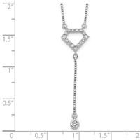 14K White Gold 0.25 Carat Lab Grown Diamond VS SI+ G+ Complete Fashion Geometric Diamond Shape Dangle Necklace, 18" view 3