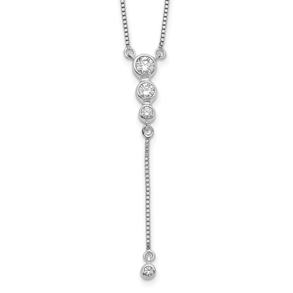 14kw Lab Grown Diamond SI1/SI2, G H I, 3-stone w/dangle Necklace