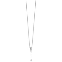 14K White Gold 0.25 Carat Lab Grown Diamond VS SI+ G+ Dangle Necklace, 17.5" view 2