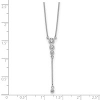 14K White Gold 0.25 Carat Lab Grown Diamond VS SI+ G+ Dangle Necklace, 17.5" view 3