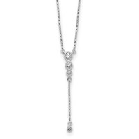 14K White Gold 0.25 Carat Lab Grown Diamond VS SI+ G+ Dangle Necklace, 17.5" view 1