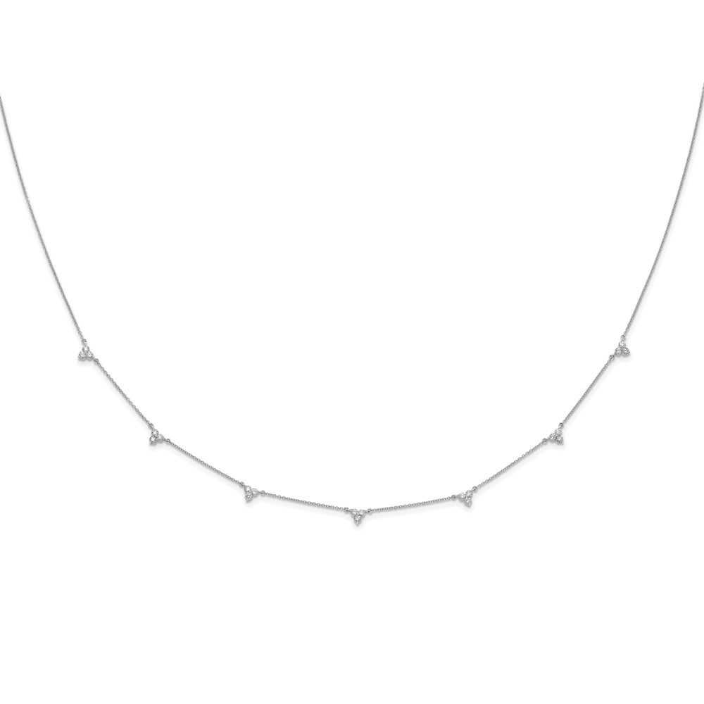 True Origin 14k White Gold 1 carat Lab Grown Diamond VS DEF Multi Station 18 inch Necklace (PM3746-100-WLD)