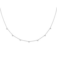 True Origin 14K White Gold 1 Carat Lab Grown Diamond VS+ F+ Complete 7 Station Necklace, 18" view 3