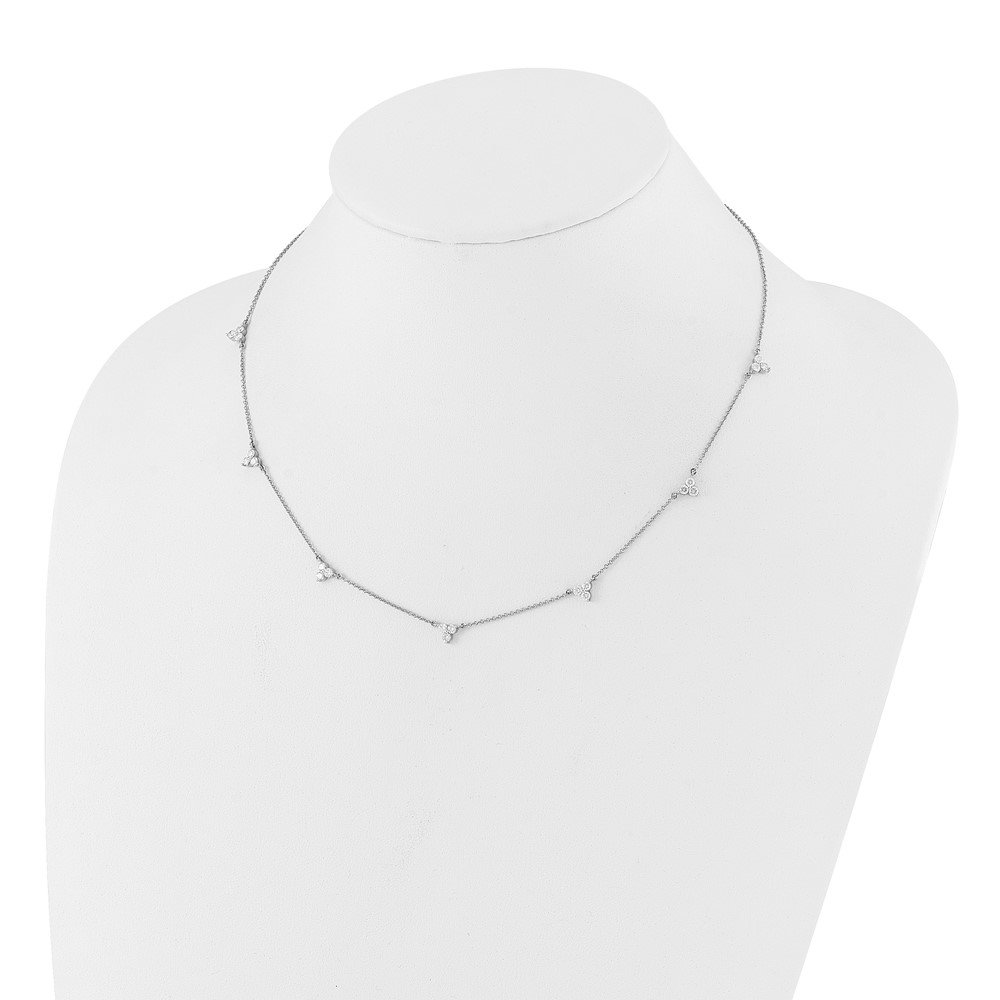 True Origin 14k White Gold 1 carat Lab Grown Diamond VS DEF Multi Station 18 inch Necklace (PM3746-100-WLD)