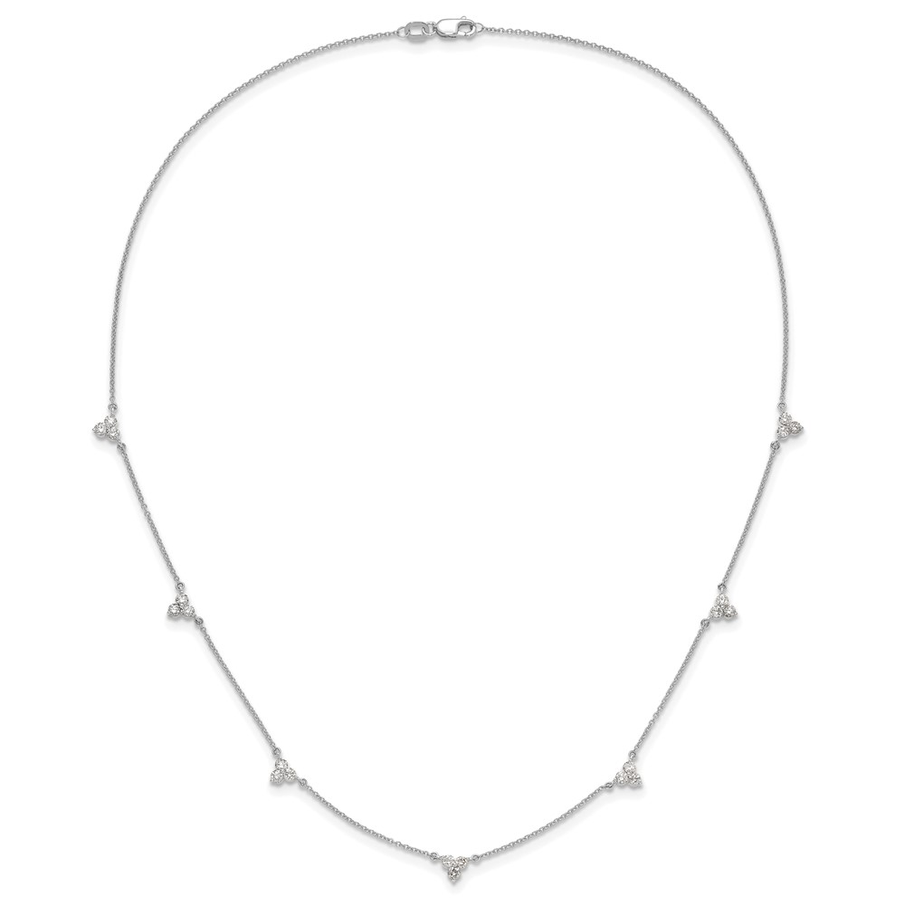 True Origin 14k White Gold 1 carat Lab Grown Diamond VS DEF Multi Station 18 inch Necklace (PM3746-100-WLD)