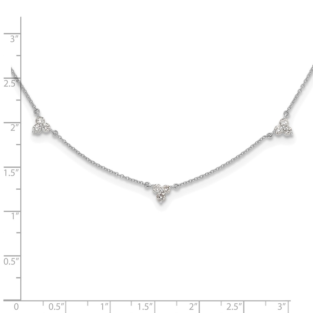 True Origin 14k White Gold 1 carat Lab Grown Diamond VS DEF Multi Station 18 inch Necklace (PM3746-100-WLD)