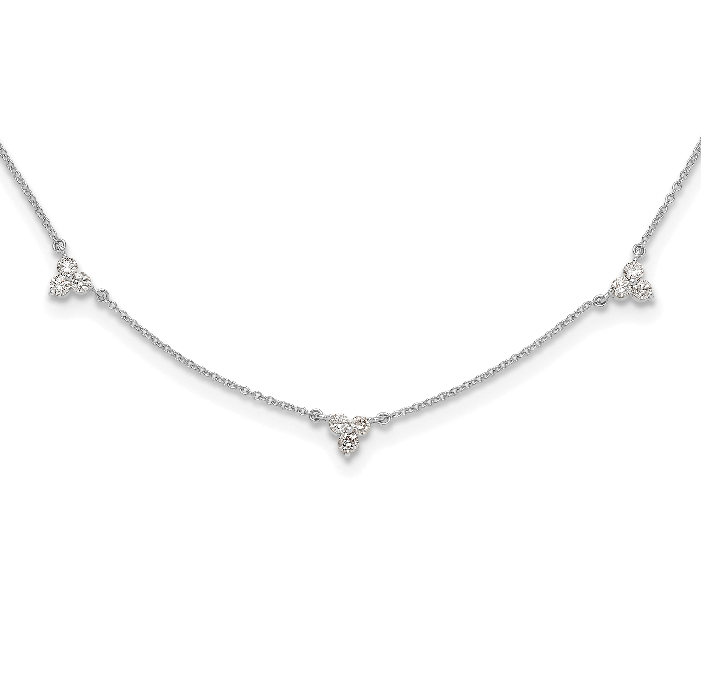 True Origin 14k White Gold 1 carat Lab Grown Diamond VS DEF Multi Station 18 inch Necklace (PM3746-100-WLD)