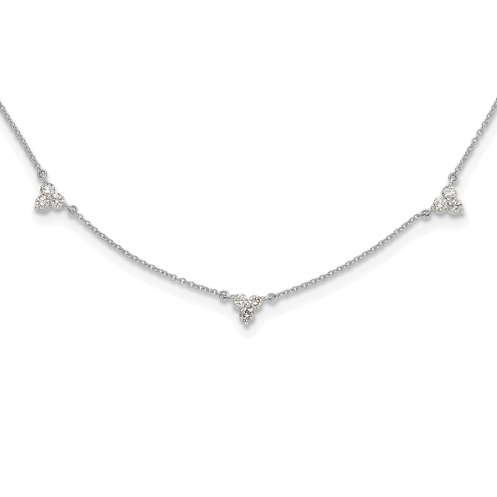 True Origin 14k White Gold 1 carat Lab Grown Diamond VS DEF Multi Station 18 inch Necklace (PM3746-100-WLD)