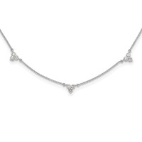 True Origin 14K White Gold 1 Carat Lab Grown Diamond VS+ F+ Complete 7 Station Necklace, 18" view 1