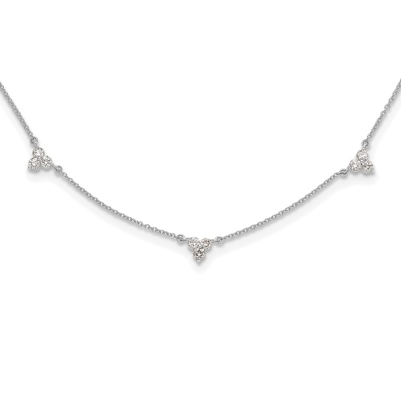 True Origin 14k White Gold 1 carat Lab Grown Diamond VS DEF Multi Station 18 inch Necklace