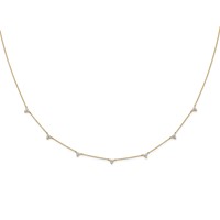 14K Yellow Gold 1 Carat Lab Grown Diamond VS SI+ G+ Seven Station Necklace, 18" view 2