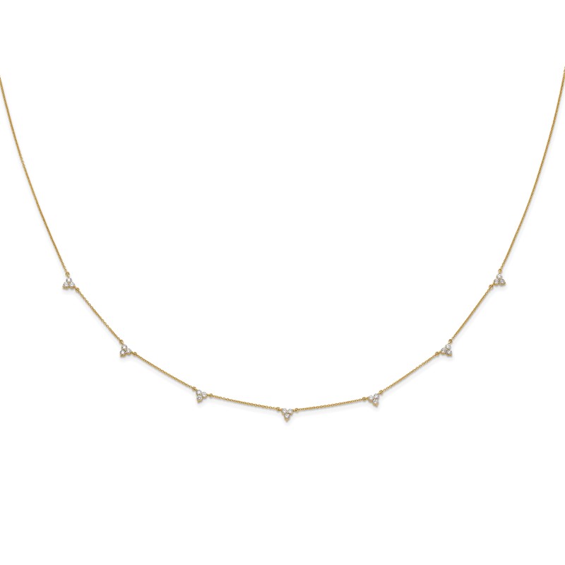 14k 1 carat Lab Grown Diamond VS/SI+ G+ Seven Station 18 inch Necklace