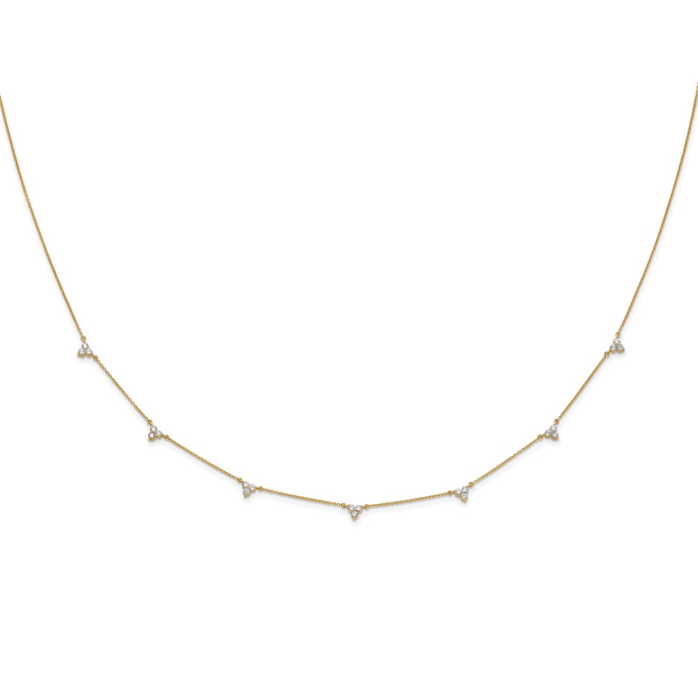 True Origin 14k 1 carat Lab Grown Diamond VS DEF Multi Station 18 inch Necklace (PM3746-100-YLD)